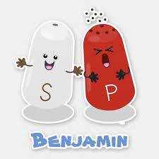 Cute Kawaii Salt And Pepper Shakers Cartoon Sticker Zazzle Com Cartoon Stickers Salt Pepper Shakers Shakers