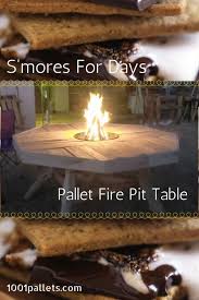 Pallet Patio Table Features Central Fire Pit 1001 Pallets Pallet Fire Pit Fire Pit Fire Pit Table