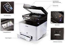 This chapter includes instructions for updating the printer . Samsung Xpress C1860fw Colour Laser Multifunction Printer A4 Printer Scanner Copier Fax Lan Wi Fi Nfc Adf Conrad Com
