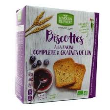 Le Moulin Du Pivert Biscottes Bio A La Farine Complete Et Graines De Lin