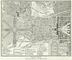 Plan Of The Gardens Of Versailles Meyers Konversations Lexikon Chateau Of Versailles And The Gardens Dating From 1746 By The Abbe Versailles Urbanismo Jardim