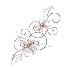 My friend asked me to design a tattoo with swirls and a lily. Flower And Stars Lily Tattoo Design Tribal Tattoos For Women Lily Tattoo