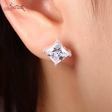 Cheap stud earrings, buy quality jewelry & accessories directly from china. Colorfish Prinzessin Cut 2 Karat Solitaire Ohrstecker Fur Manner Und Frauen Modeschmuck 8mm Zirkon 925 Sterling Silber Ohrringe Fashion Stud Earrings Stud Earringsearrings For Men Aliexpress