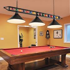 Ikea plain dining table is at the exact same height as a pool table playing surface. Charlton Home Jester 3 Light Pool Table Linear Pendant With Wrought Iron Accents Reviews Wayfair