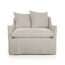 serene slipcovered chair and a half in chairs crate and barrel slipcovers for chairs chair and a half antique white furniture