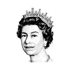 Black And White Sketch Of Queen Elizabeth Ii Teens Poster