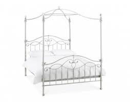 The fabric is not cheap feeling. Bentley Elena 4ft6 Double Shiny Nickel Canopy Metal Bed By Bentley Designs
