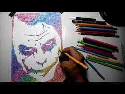 Menggambar Joker Versi Typography Secara Manual Dengan Pensil Warna Youtube Pensil Warna Warna Joker