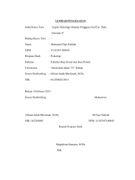 3 jurnal studi akuntansi indonesia. Lembar Pengesahan Karya Tulis Ilmiah