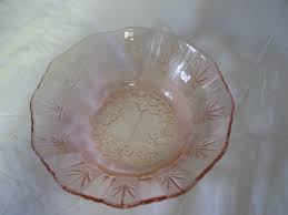 Floral pink depression glass patterns. Vintage Pink Depression Glass Bowl Raised Floral Pattern Display Collectible Farmhouse Cottage Shabby Chic Bed And Breakfast Carol S True Vintage And Antiques