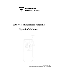 2008k2 Hemodialysis Machine Operator S Manual Manualzz Com