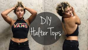 Diy Halter Top From T Shirt No Sewing Prillakilla Diy Halter Top Diy Fashion Clothing Diy Shirts No Sew