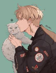 Animeboy Messyhair Blondehair Cat Hot Pretty In 2020 Anime Characters Character Art Cute Anime Guys