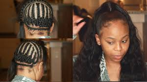 A half up half down crown braid for naturally cury hair. Halfup Half Down New And Improved Braiding Pattern And Sewing Technique Nadula Hair Youtube