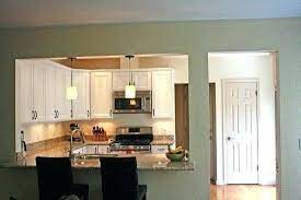 Knocking a wall down and moving some pipes to join kitchen and dinning? Removing Half Wall Between Kitchen And Dining Room Living Room Kitchen Home Remodeling Kitchen Remodel