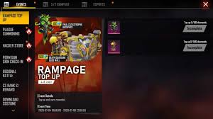 Only one player can make it off this island alive. Free Fire Rampage Top Up Event Complete Details Mobile Mode Gaming