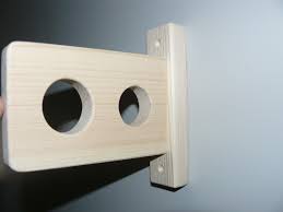Modern Curtain Rod Brackets For 2 Rods With Holes Etsy Modern Curtain Rods Wood Curtain Rods Wooden Curtain Rods