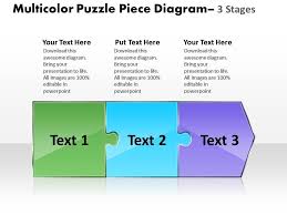 multicolor puzzle piece diagram 3 stages online flow chart