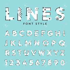 It contains around 380 glyphs that include a bunch of . Vector Trendy Flat Font With Abstract Lines Latin Alphabet From A To Z And Numbers From 1 To 0 Beautiful Bold Typeface With Capital Letters Royalty Free Cliparts Vectors And Stock Illustration Image 50664910