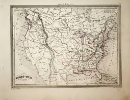 Genau diese produkte gibt es, produkte hergestellt in deutschland! North America U S A Map Ca 1850 By Alexandre Vuillemin Title Etats Unis 1850 Map Antiquariat Wien Fine Books Prints