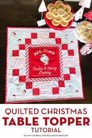 Mrs Claus Christmas Table Topper Pattern In 2020 Christmas Table Toppers Table Topper Patterns Table Toppers