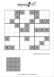 Sudoku is a great activity to generate and print very quickly. Very Hard Sudoku Puzzle To Print 1