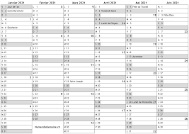 Calendrier 2020 et 2021 (septembre 2020 à août 2021 / août 2020 à juillet 2021) avec les jours fériés, numéros de semaine, vacances scolaires, téléchargement gratuit, personnaliser et imprimer. Calendrier 2021 1er Semestre