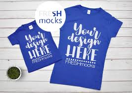 Mommy And Me Mock Up Gildan Royal Blue Ladies And Toddler Etsy In 2020 Shirt Mockup Mommy And Me Tshirt Mockup