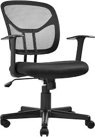Amazon Com Amazonbasics Mesh Mid Back Adjustable Swivel Office Desk Chair With Armrests Black Kitchen Dining Office Chair Mesh Office Chair Chair