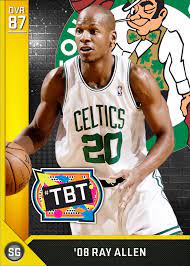 08 Ray Allen 87 Myteam Gold Card Ray Allen Nba Boston Celtics
