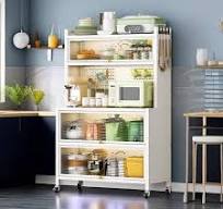 Logmey 64 in. High White Kitchen Pantry Organizer with 3 ...