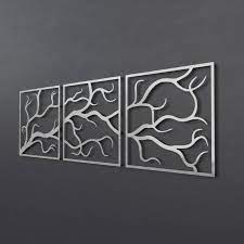Tree Branches Outdoor Metal Wall Art 3 Piece Multi Panel Wall Art Large Metal Wall Art Outdoor Wall Sculpture Modern Outdoor Decor Baum Wallart Metallbaum Metallwande