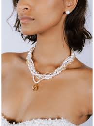 "Georgia" Collier multi-rangs de perles et de cristaux