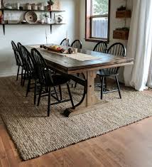 An Honest Jute Rug Review Joyfully Growing Blog Wood Dining Room Table Timber Dining Table Wood Dining Room