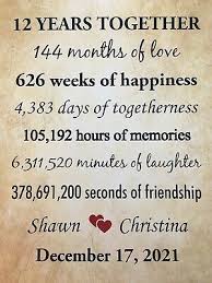 What makes a great 12th wedding anniversary gift? 12 Year Anniversary Gift For Wife 12th Anniversary Gifts For Husband From Wife Ebay