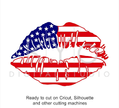4th Of July American Us Flag Girl Lips Independence Day Fourth Of July Svg Files For Cricut Silhouette Brother Scan Cricut Fourth Of July Fourth Of July Shirts