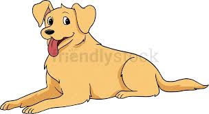 Golden Retriever Dog Lying Down Cartoon Vector Clipart Friendlystock Dogs Golden Retriever Cartoons Vector Golden Retriever