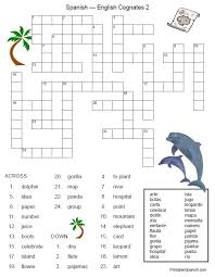 This Simple Crossword Puzzle Features 26 Words That Are Similar In Their English And Spanish Forms Clue Cognates Spanish Classroom Activities Learning Spanish