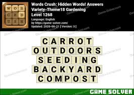 Maybe you would like to learn more about one of these? Words Crush Variety Theme18 Gardening Answers Game Solver