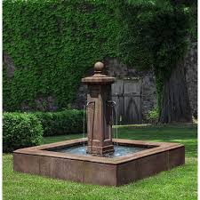 It must be large enough to catch all the falling water from the fountain, whether the water. Luberon Large Square Outdoor Water Fountain Kinsey Garden Decor