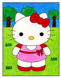 Paw print with cat coloring page vector stock vector. How To Draw Hello Kitty Art Projects For Kids