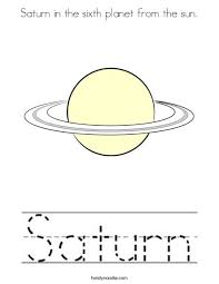 Students can color a picture of saturn. Saturn In The Sixth Planet From The Sun Coloring Page Twisty Noodle