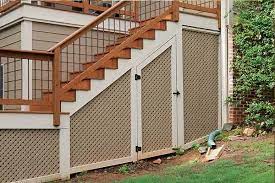 Need Outdoor Storage Design Your Deck Or Porch To Do Double Duty By Using The Space Beneath Atlantadecking C Under Deck Storage Deck Storage Deck Stairs