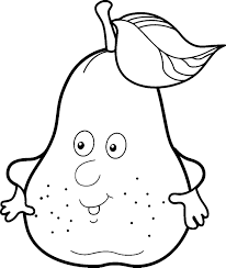 Big and small pear coloring page. Cartoon Pear Coloring Page 1 Fruit Coloring Pages Coloring Pages Coloring Pages For Kids