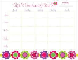 Bright Daisies Homework Chart