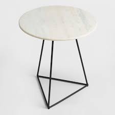 Black And White Marble End Table Round White Marble And Metal Accent Table In 2020 Marble Accent Table Metal Accent Table Round Accent Table