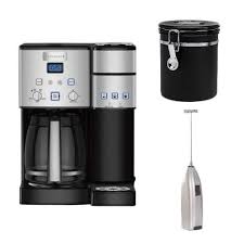 Cuisinart two cup coffee maker. Amazon Com Cuisinart Coffee Center Ss 15 12 Cup Coffeemaker And Brewer With Coffee Canister And Handheld Milk Frother Bundle 3 Items Home Kitchen