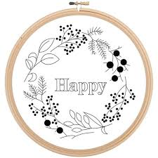 I would like to have one to do! Instant Download Happy Garden Pdf Embroidery Pattern This Pdf File Includes What You Will Need T Motifs De Broderie Broderie Moderne Broderie Et Couture