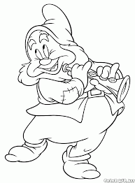 Snow white happy dwarf coloring page 15. Coloring Page Happy Gnome