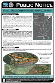 Public Notice Caltrans District 2 Jellys Ferry Road Bridge Replacement Project Tehama County Sacrame Sacramento River Tehama County Construction Activities